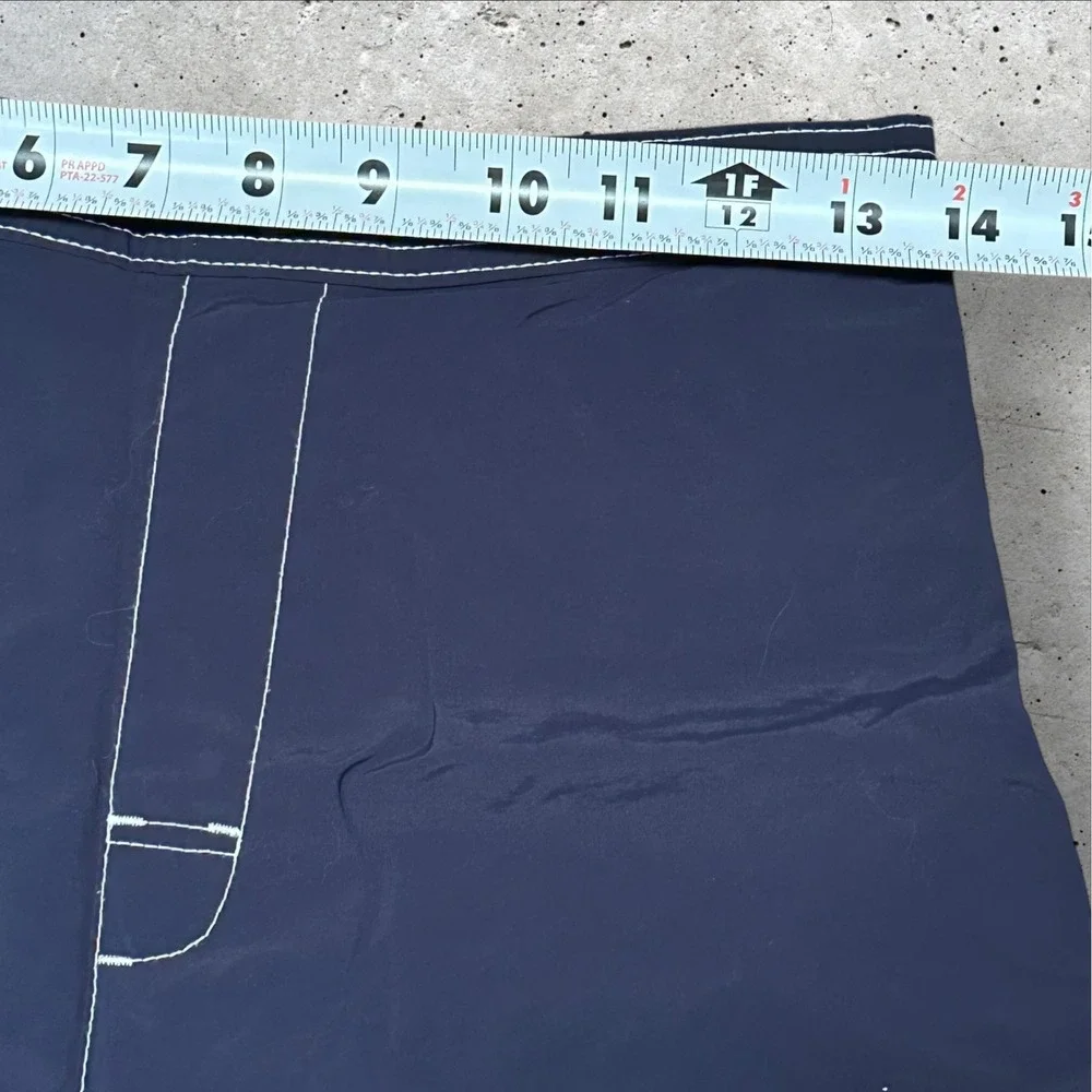 Lands' End Kids Swim Trunks Navy Mesh Lined Cargo‎ Shorts Size L 12–14